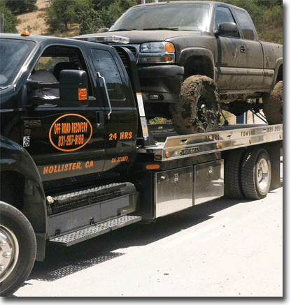 Off-Road Recovery longbed tow truck black